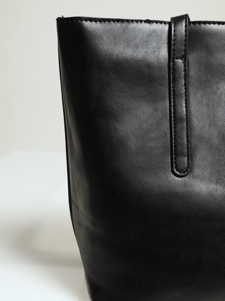Panelled Shopper Bag - Black
