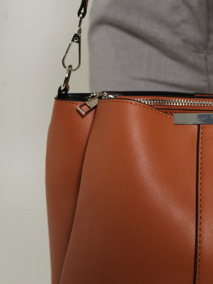 Multi Comp Crossbody Bag - Tan