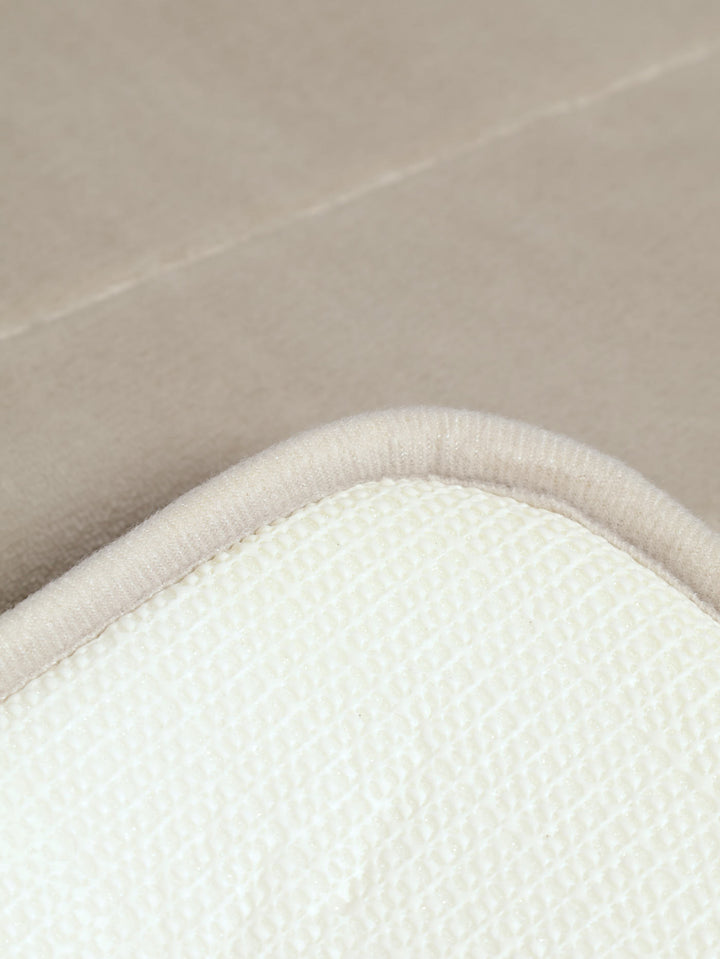 Memory Foam Embossed Stripe Bath Mat 12mm - Taupe