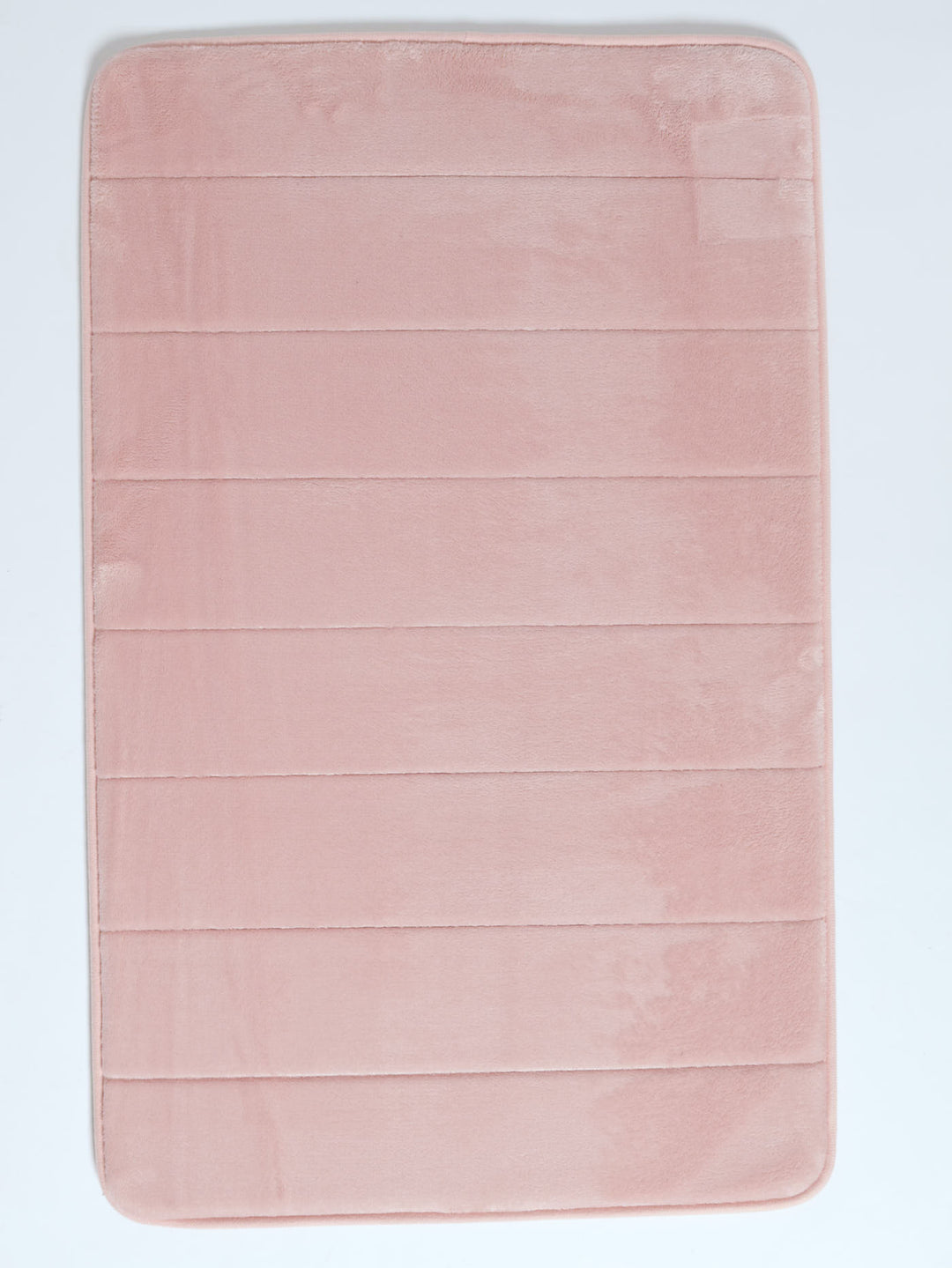 Memory Foam Embossed Stripe Bath Mat 12mm - Blush