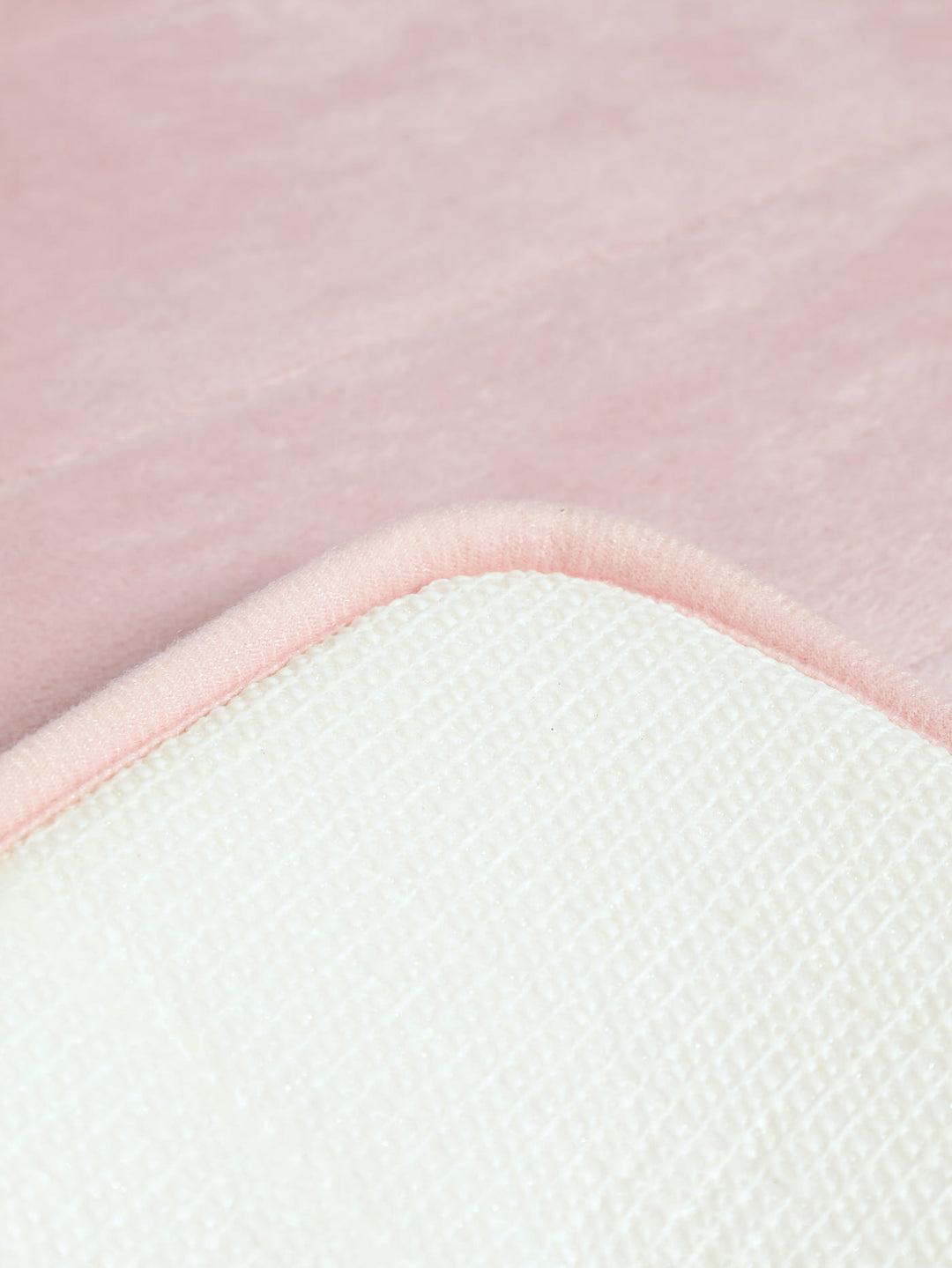 Memory Foam Embossed Stripe Bath Mat 12mm - Blush