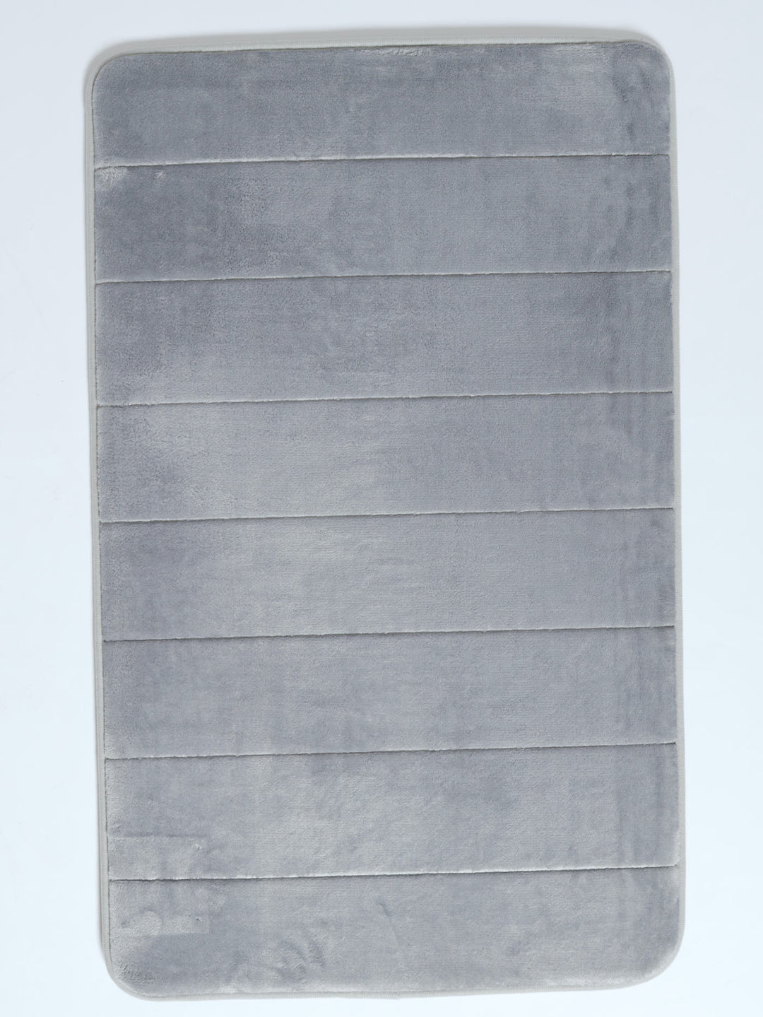 Memory Foam Embossed Stripe Bath Mat 12mm - Grey