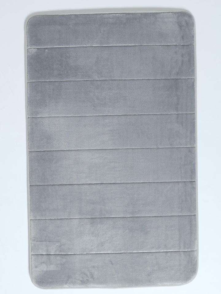 Memory Foam Embossed Stripe Bath Mat 12mm - Grey
