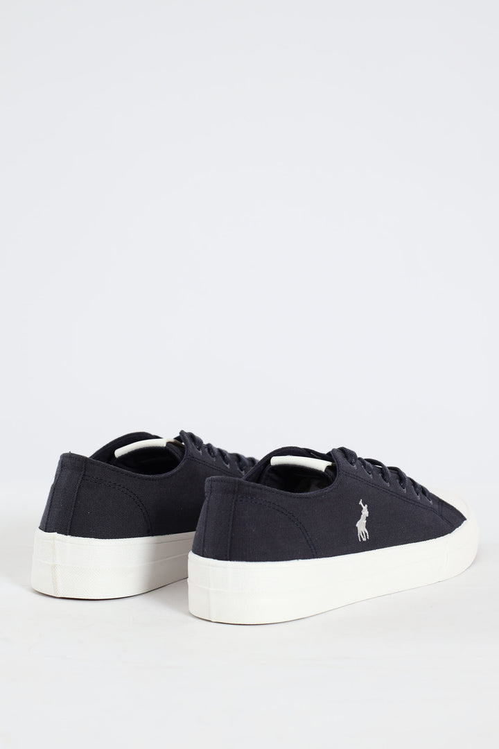 Canvas Lace Up Sneaker - Navy