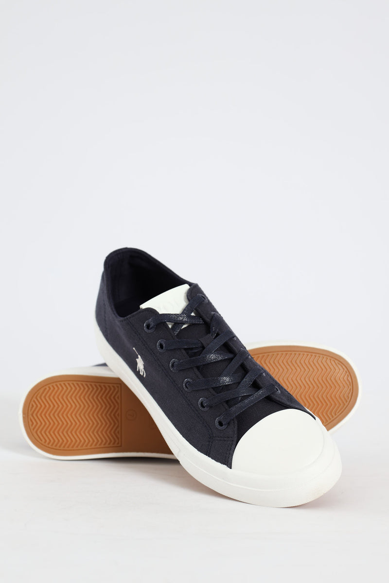 Canvas Lace Up Sneaker - Navy