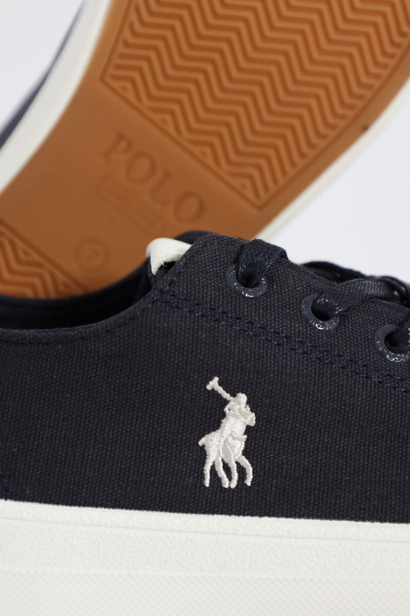 Canvas Lace Up Sneaker - Navy