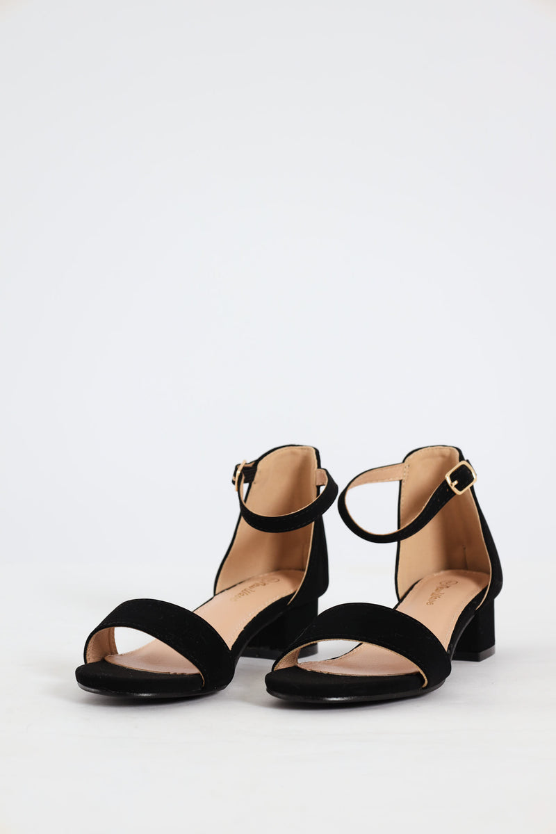Girls Heeled Sandal - Black