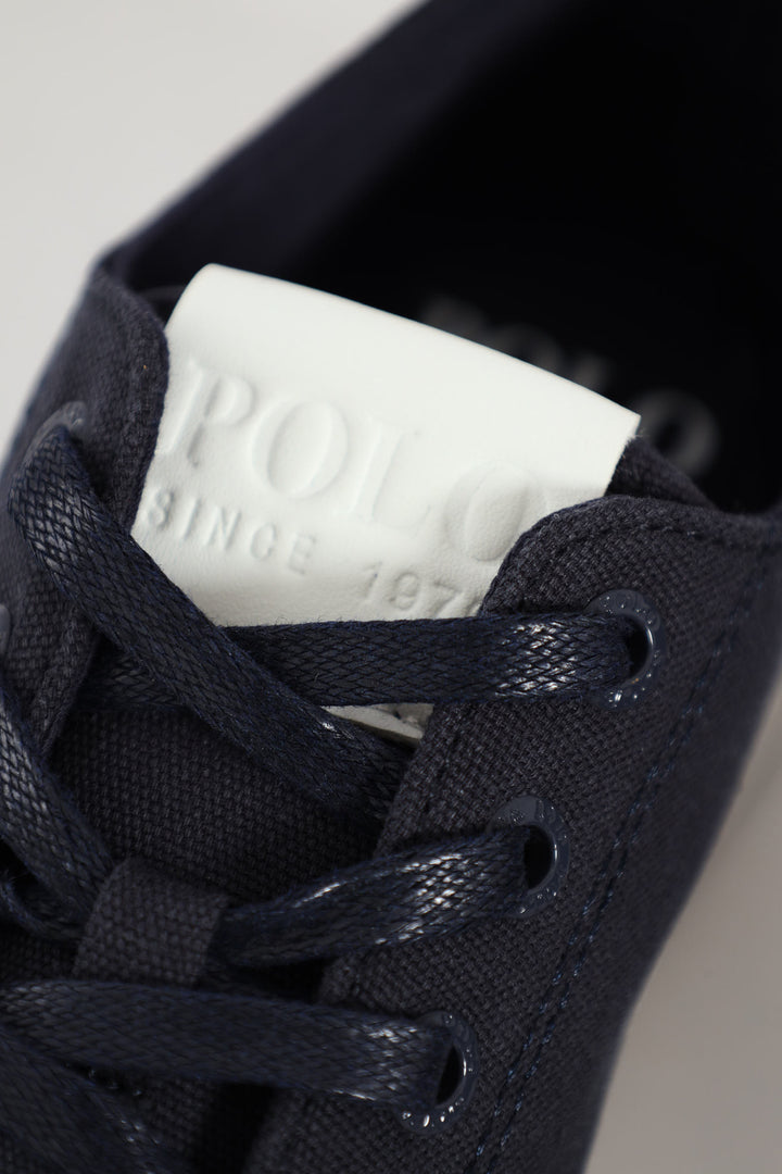 Canvas Lace Up Sneaker - Navy