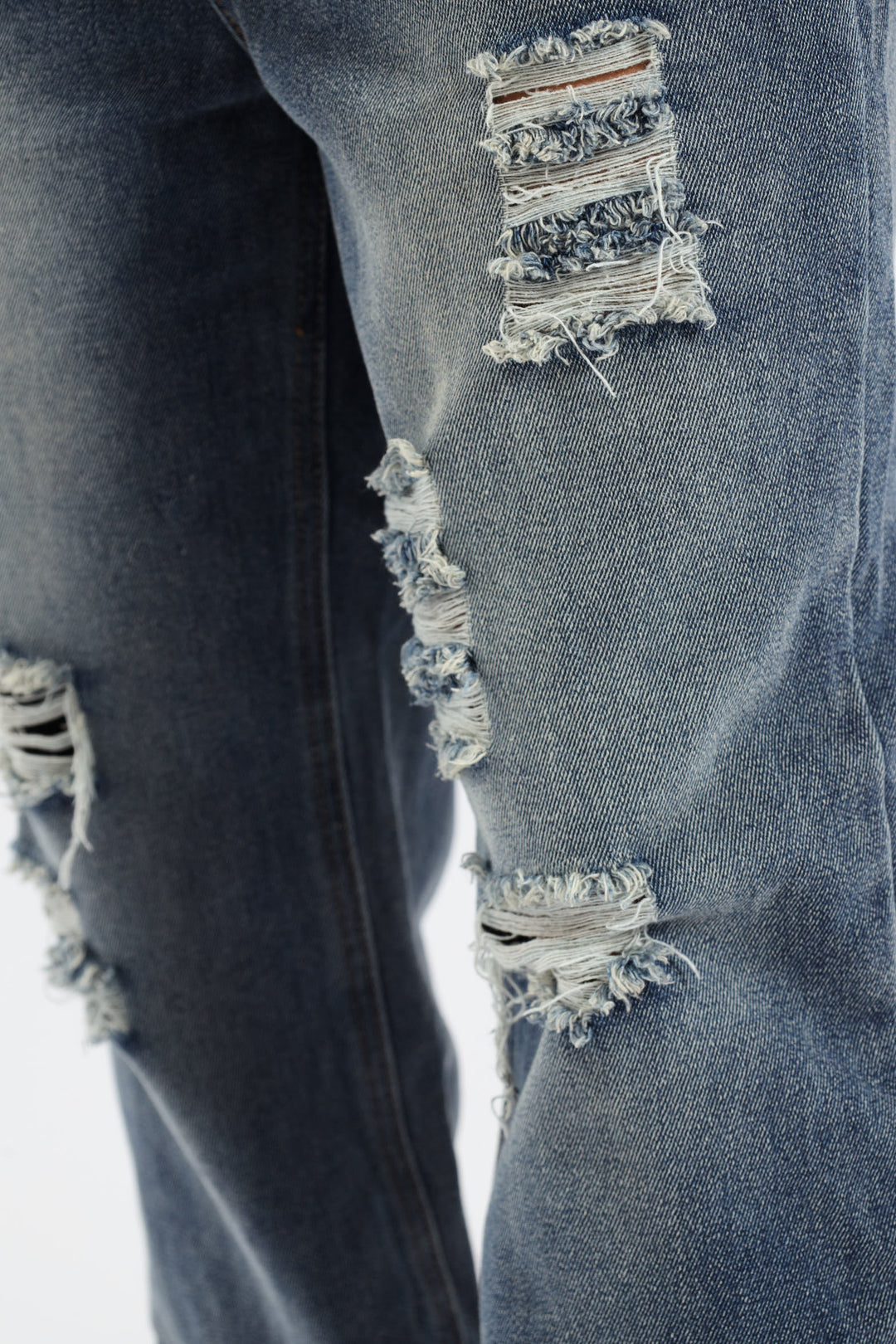 Boys Destressed Ripped Baggy Jean - Blue