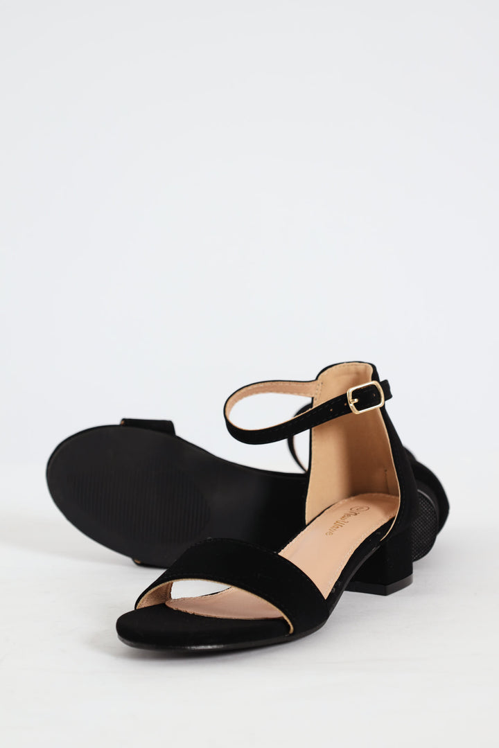 Girls Heeled Sandal - Black