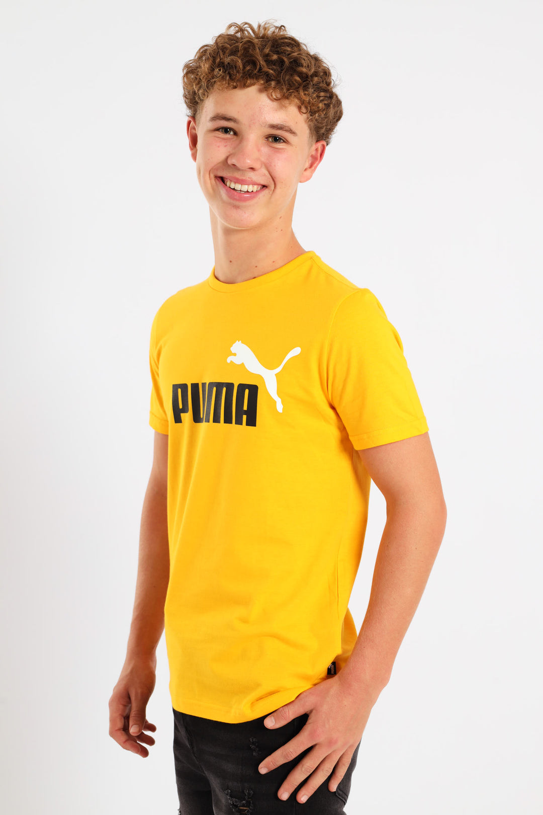 Boys Essential Two Tone Logo Tee - Tangerine