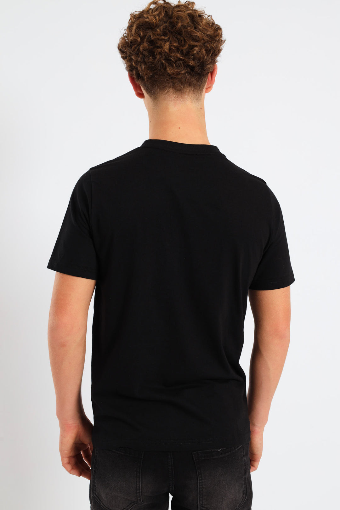 Boys Split Frame Cat Tee - Black