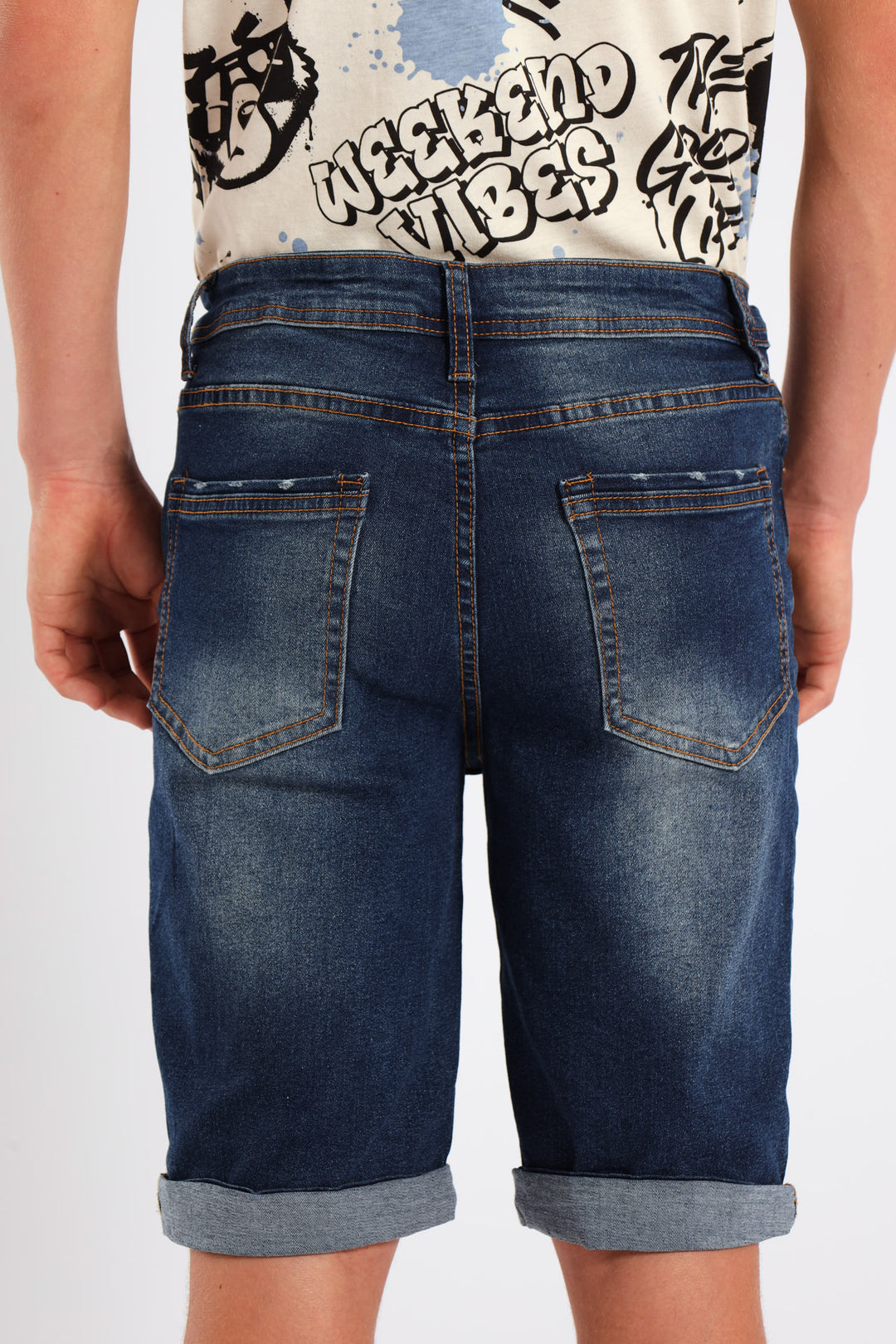 Boys Rip & Repair Denim Short - Blue