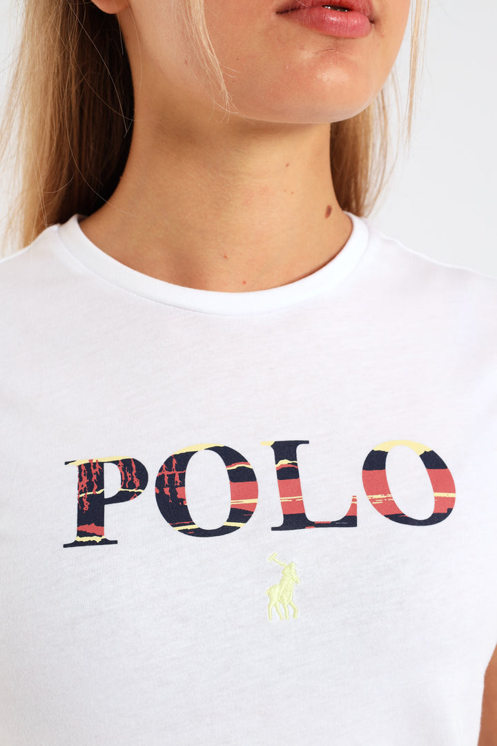 Girls Bianca Short Sleeve Print Tee - White