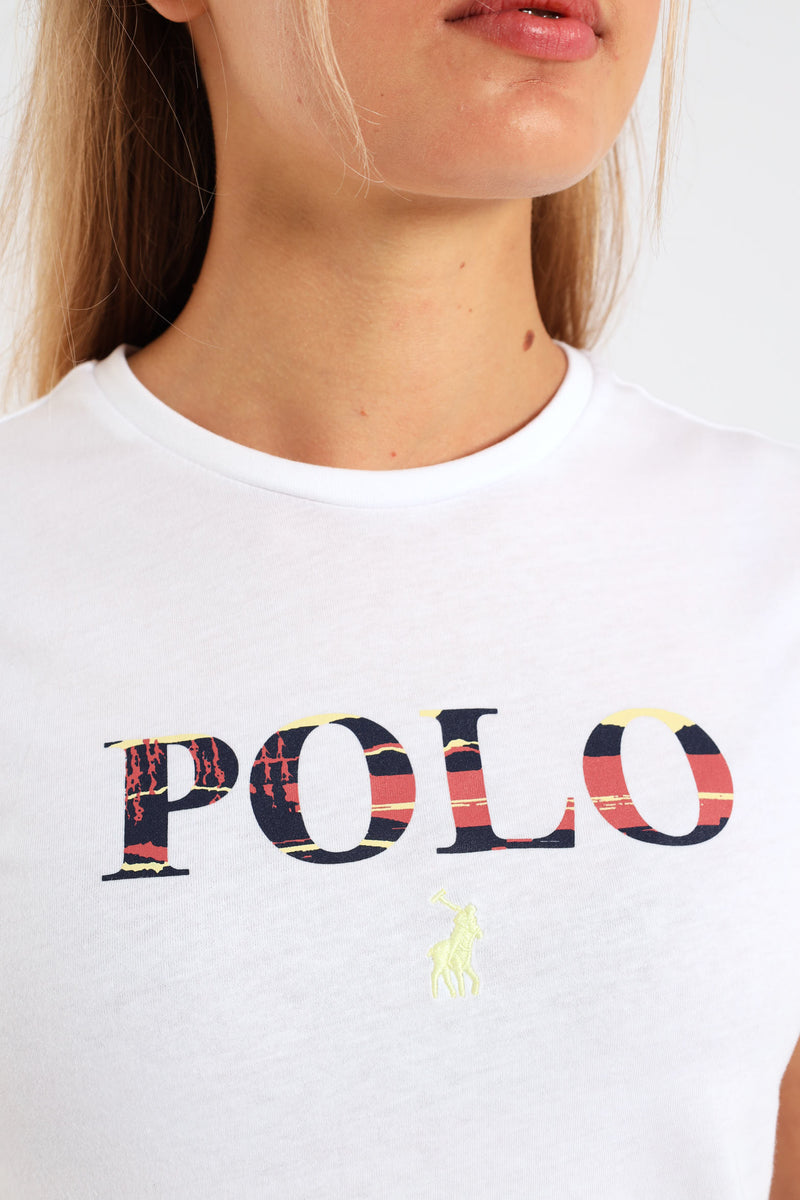 Girls Bianca Short Sleeve Print Tee - White