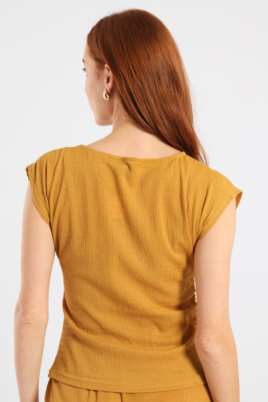 Crinkle Muscle Tee - Ochre