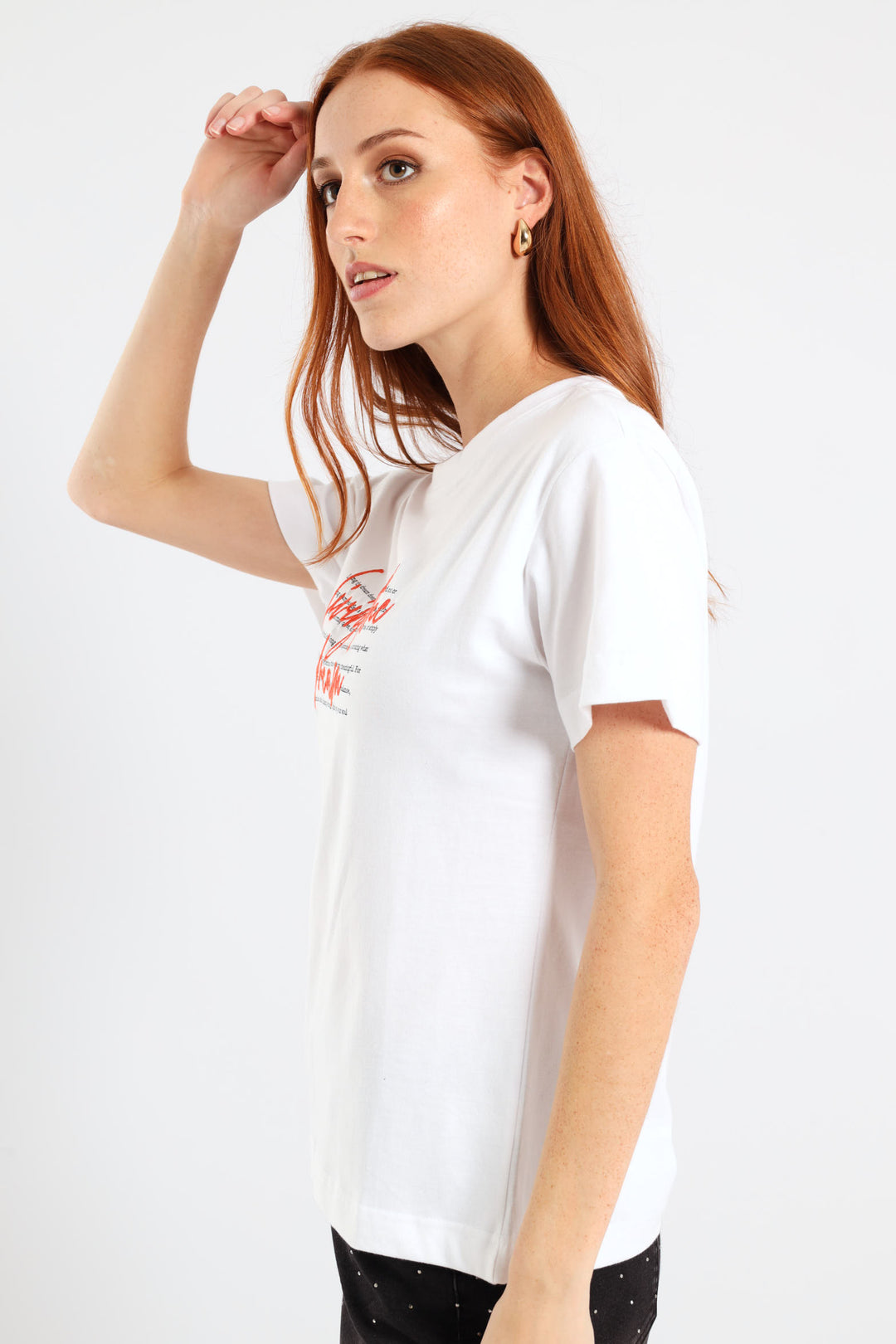 Short Sleeve Living The Dream Embroidered Regular Tee - White