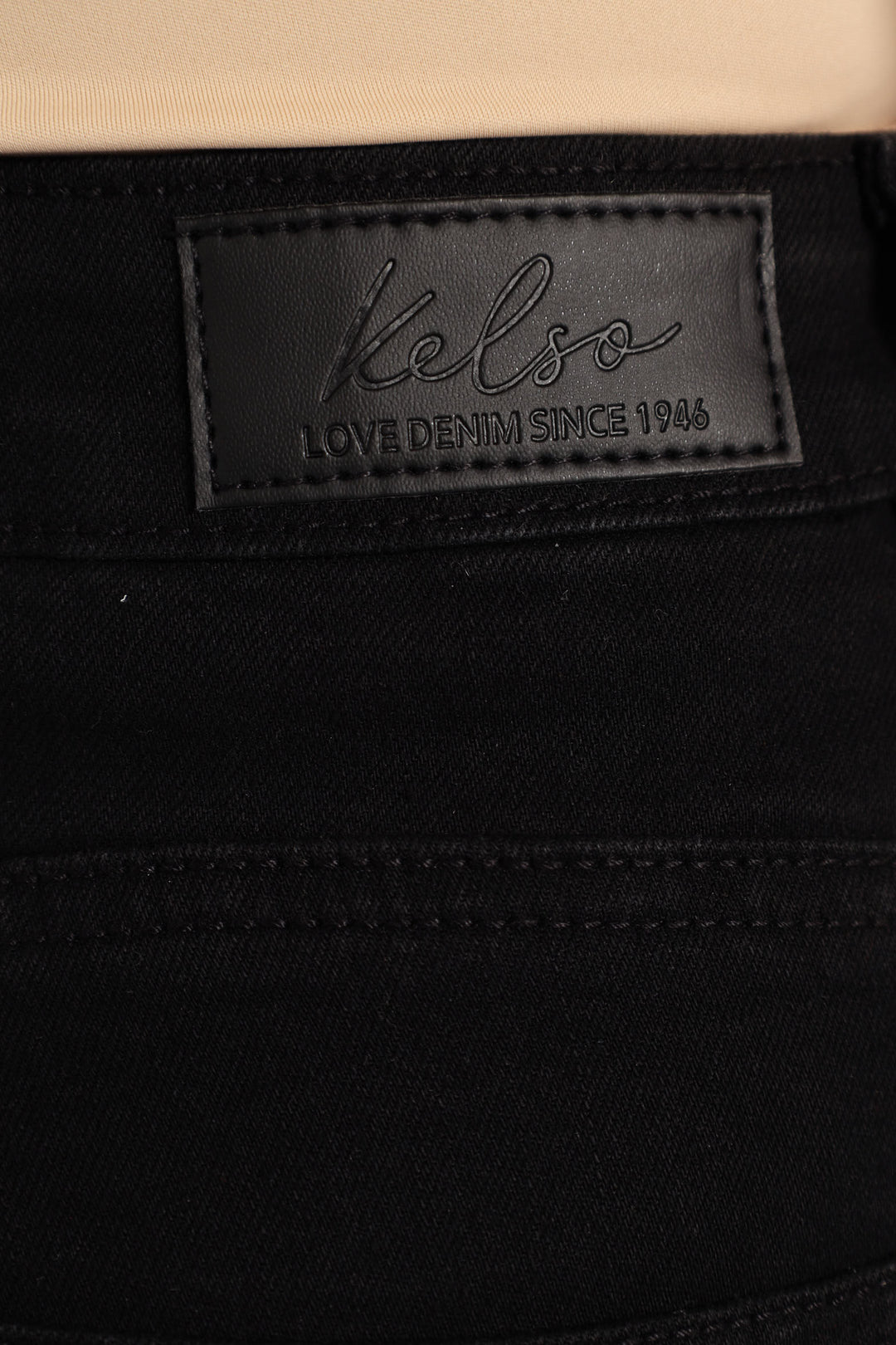 Classic Roll Hem Mid Thigh Supersoft Denim Short - Black