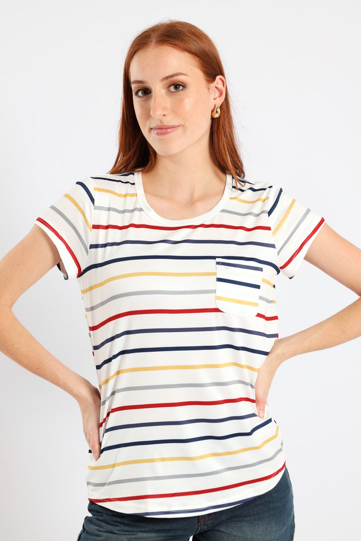 Five Stripe Pocket Tee - Multi