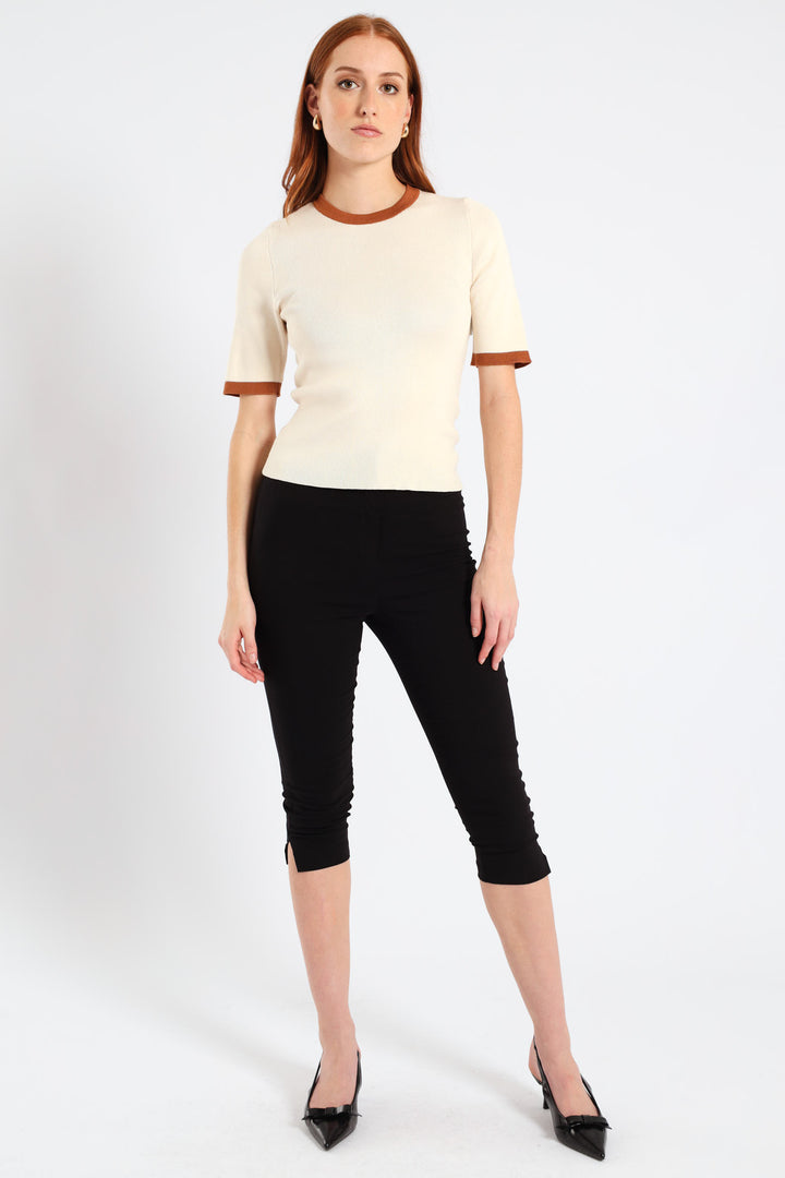 Skinny Capri Pants - Black