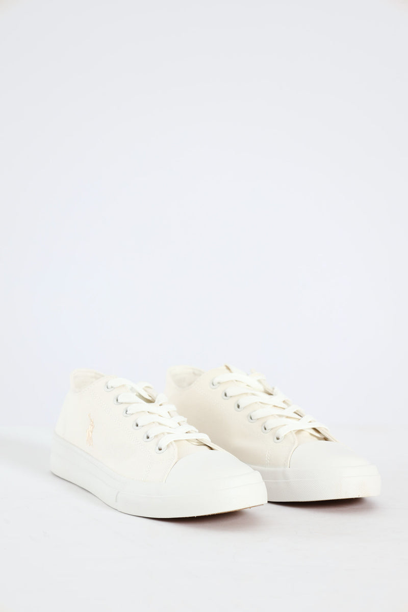 Canvas Lace Up Sneaker - White