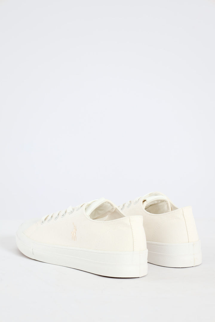 Canvas Lace Up Sneaker - White