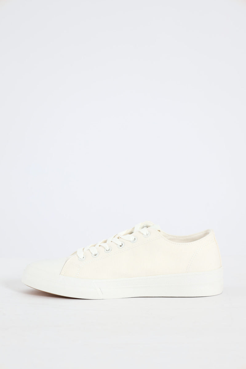 Canvas Lace Up Sneaker - White