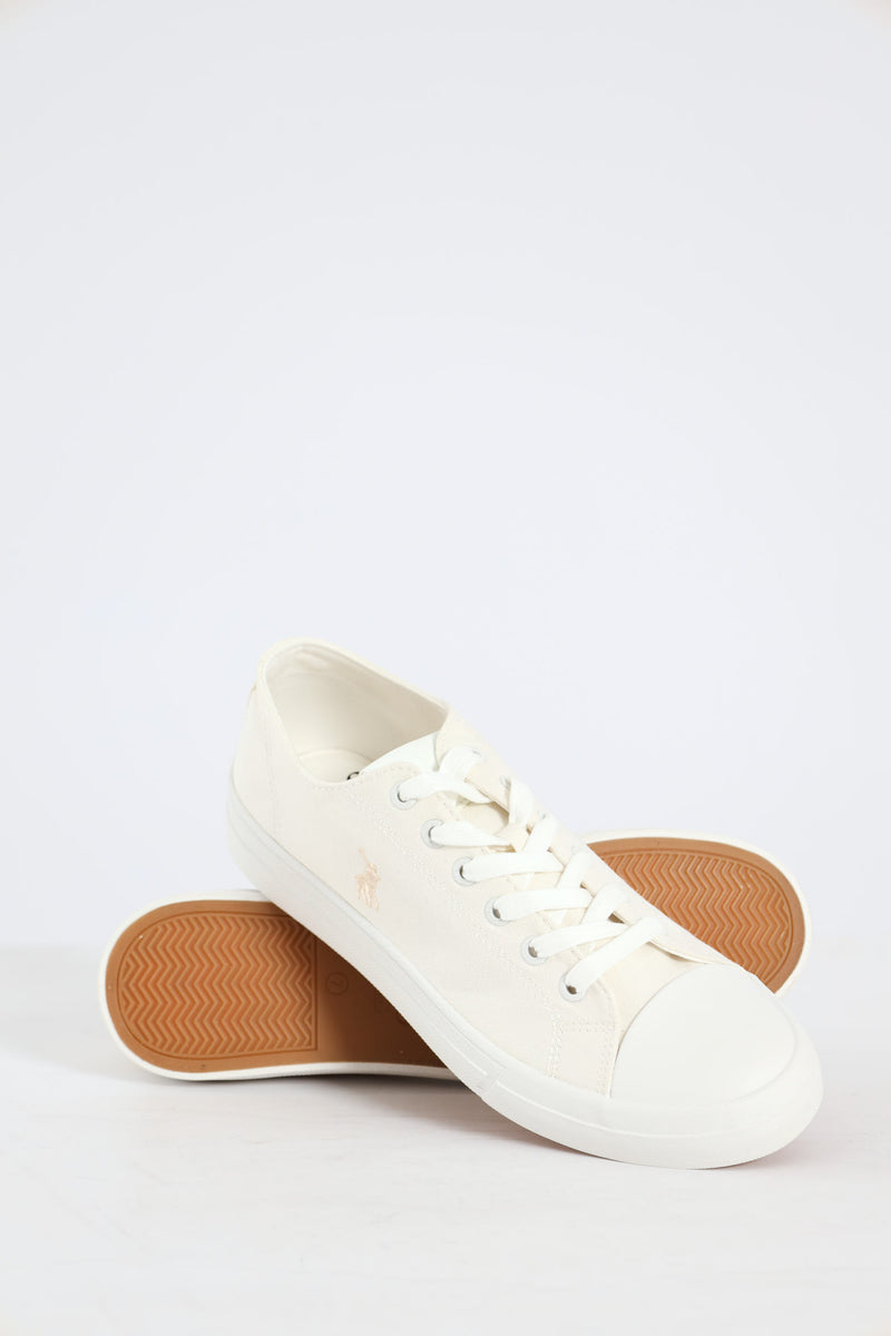 Canvas Lace Up Sneaker - White