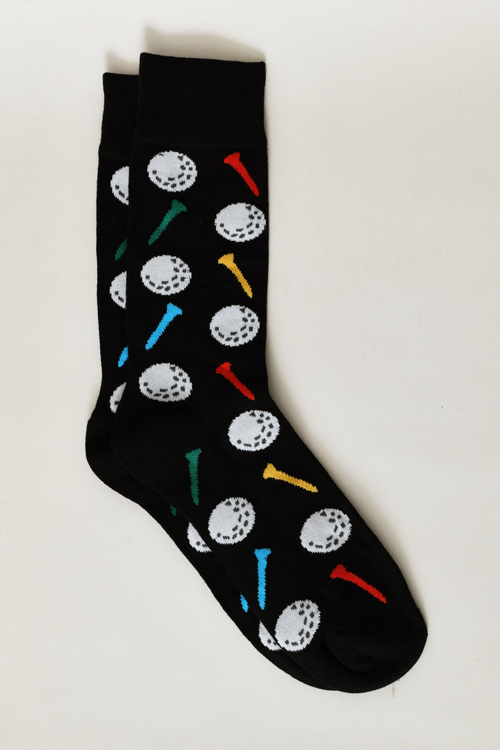 Single Golf Balls Anklet Sock - Navy