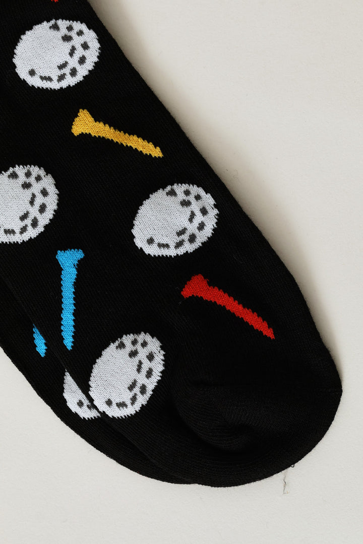 Single Golf Balls Anklet Sock - Navy