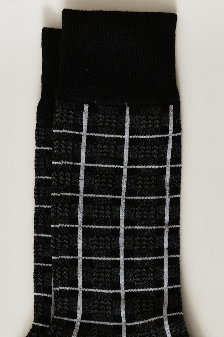 Single Check Anklet Sock - Dark Grey