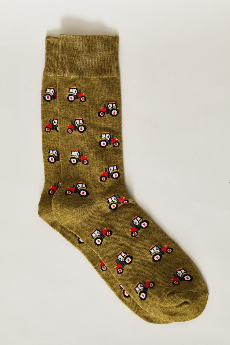 Single Tractor Anklet Sock - Olive