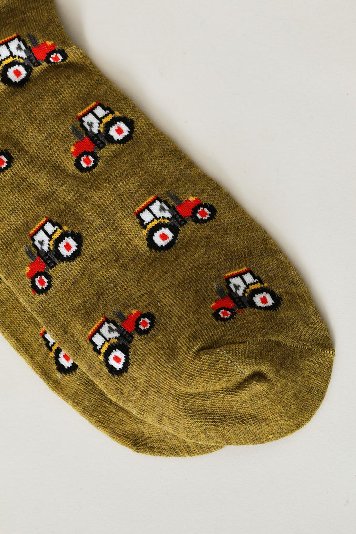 Single Tractor Anklet Sock - Olive