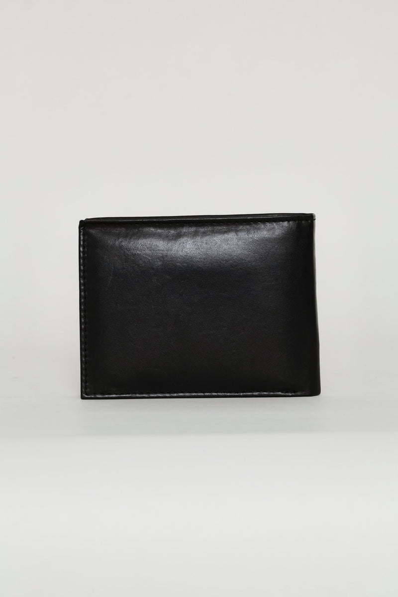 Leather Embossed Wallet - Black