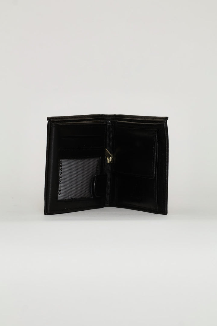 Leather Embossed Wallet - Black