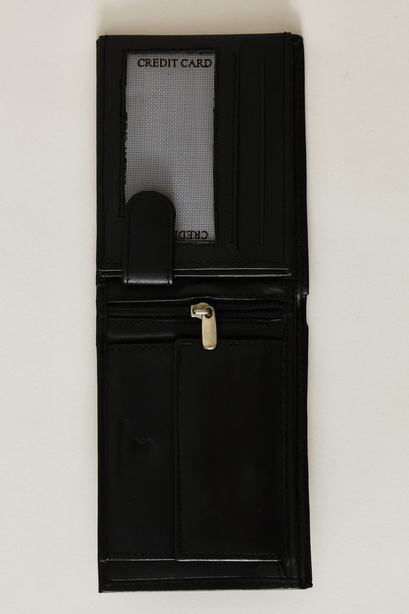 Leather Embossed Wallet - Black