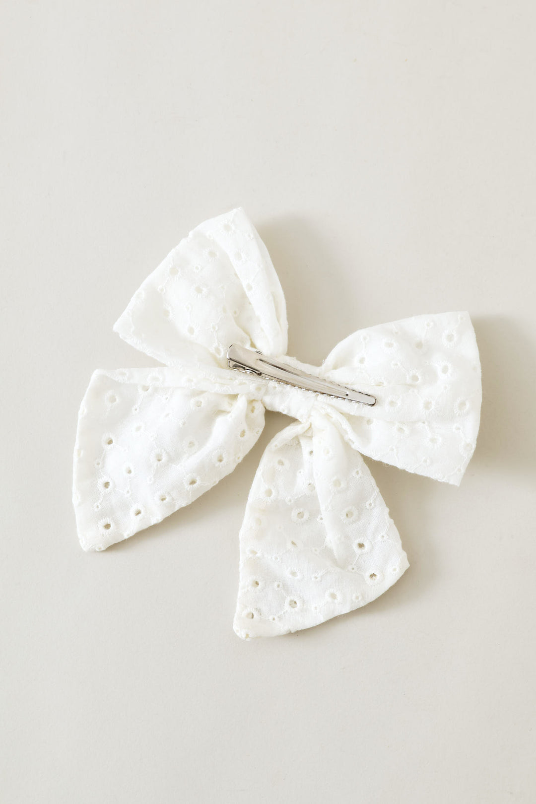 Girls Anglaise Clip - White