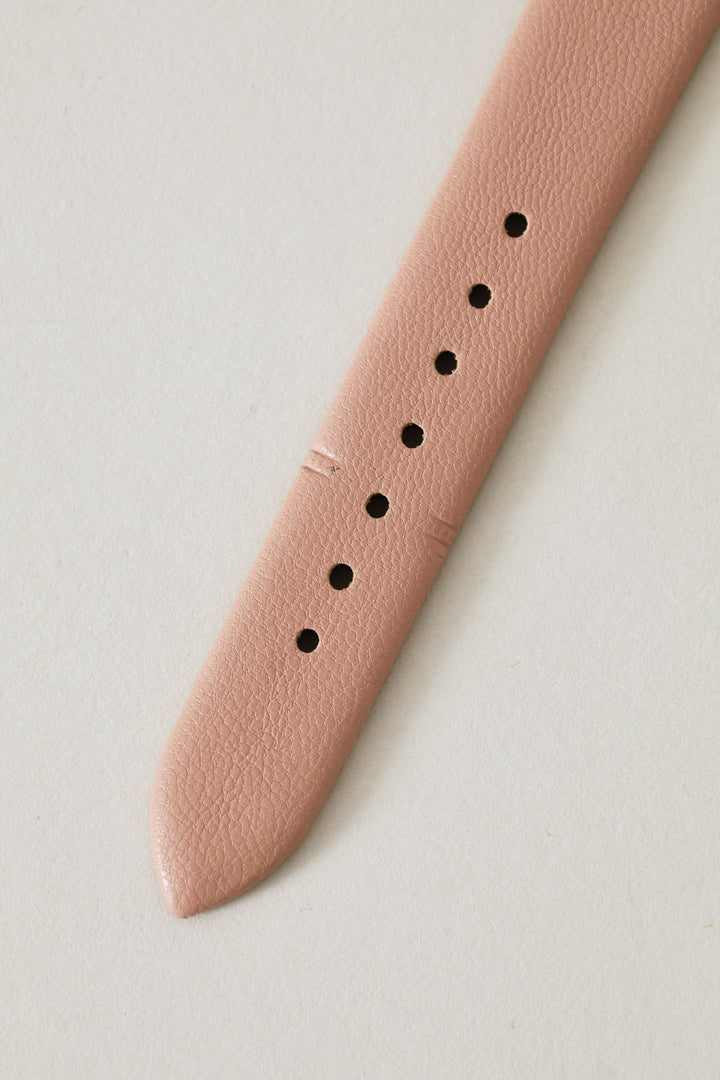 Faux Leather Strap Round Diamante Watch - Gold
