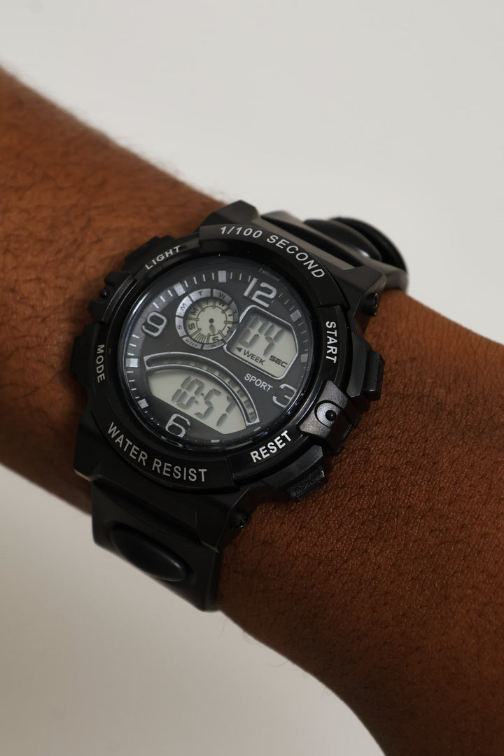Boys Sqaure Led Watch - Black