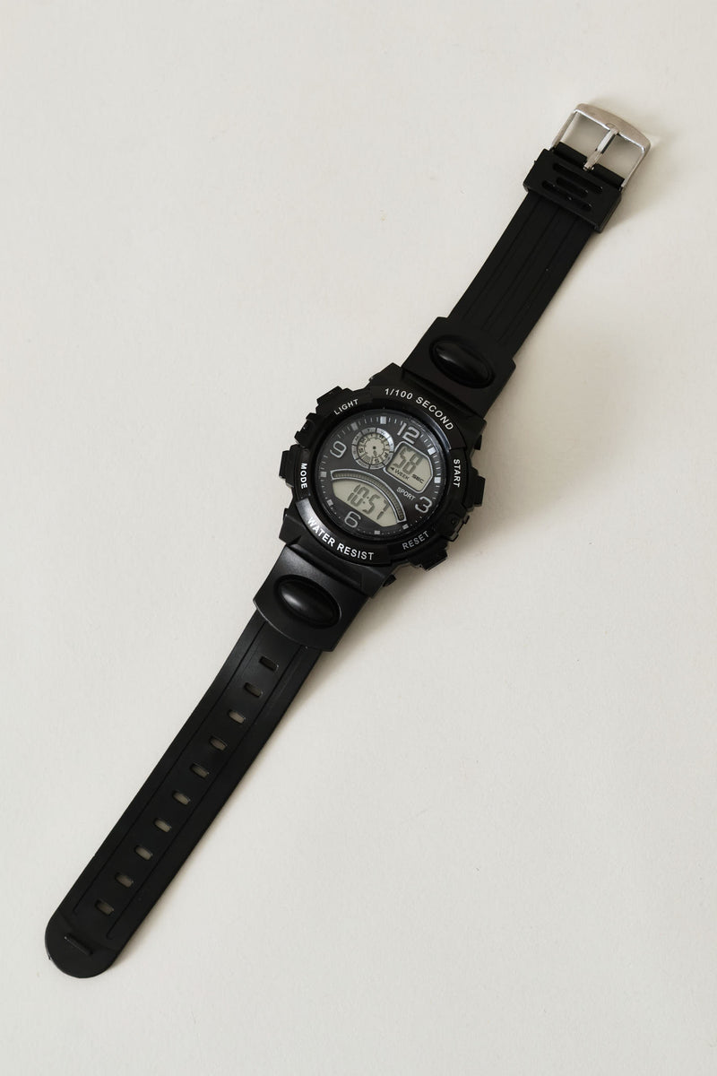 Boys Sqaure Led Watch - Black