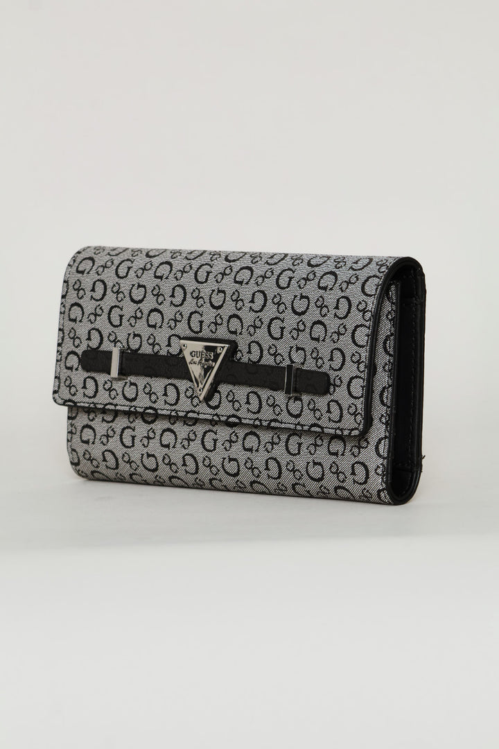 Aria Flap Clutch Purse - Black