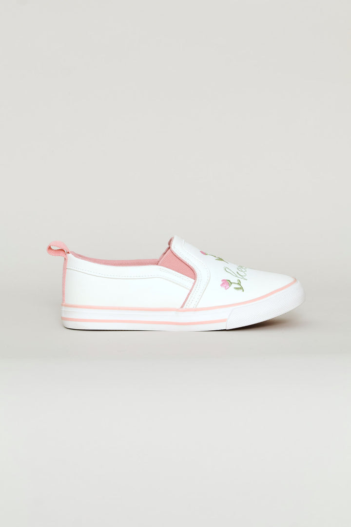 Keedo Girls Slip On Sneaker - White