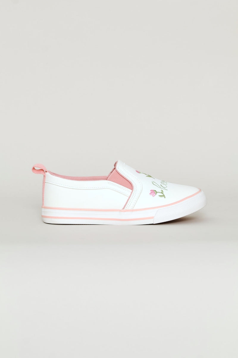 Keedo Girls Slip On Sneaker - White
