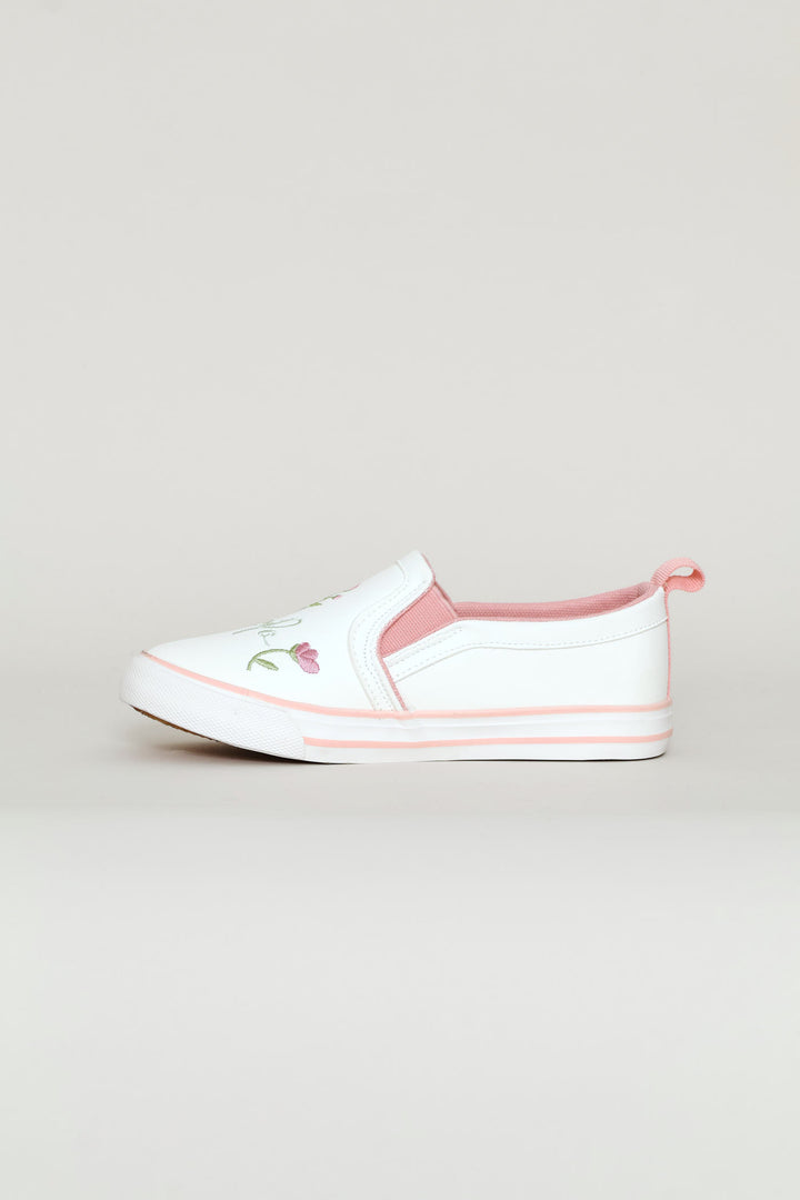 Keedo Girls Slip On Sneaker - White