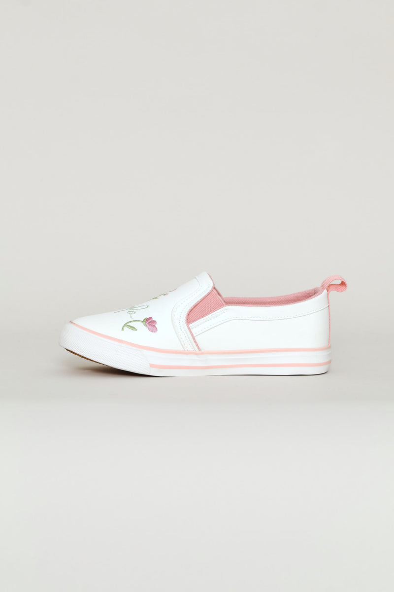 Keedo Girls Slip On Sneaker - White