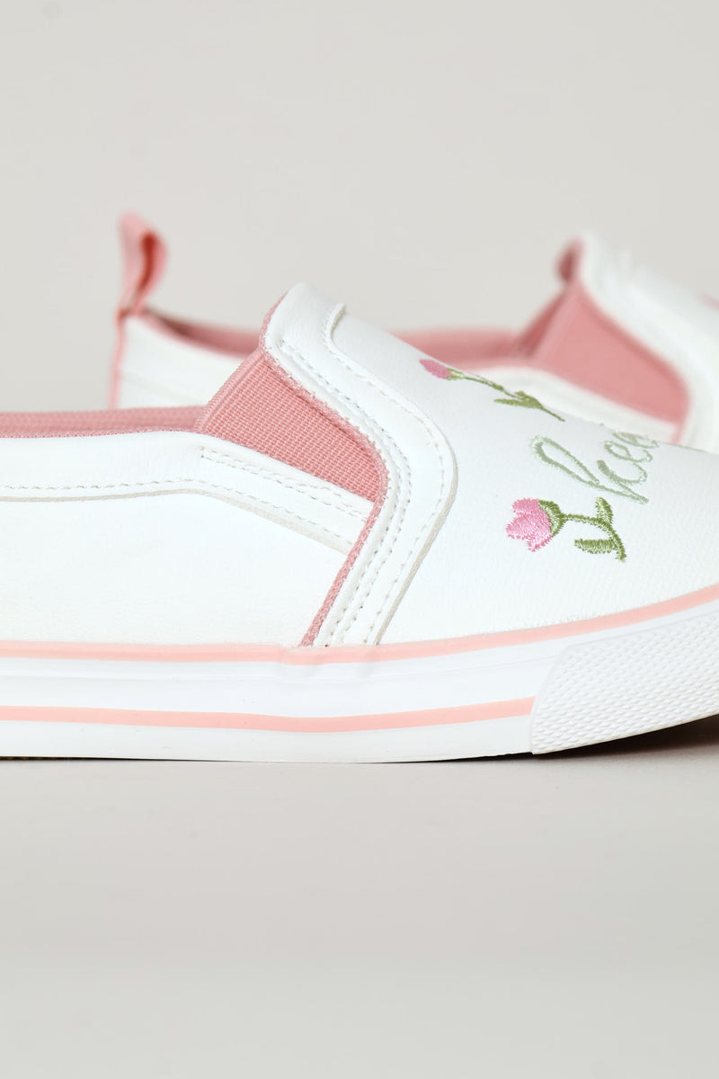 Keedo Girls Slip On Sneaker - White