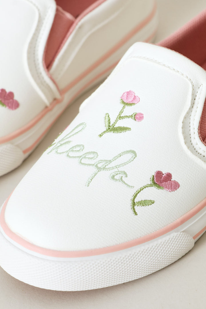 Keedo Girls Slip On Sneaker - White