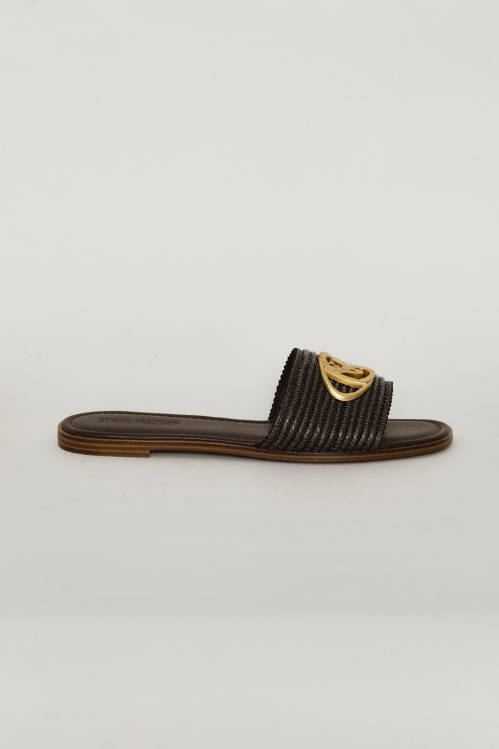 Logo Knit Sandal - Brown