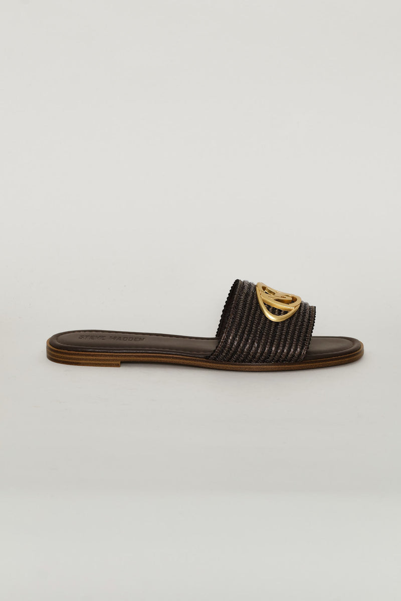 Logo Knit Sandal - Brown