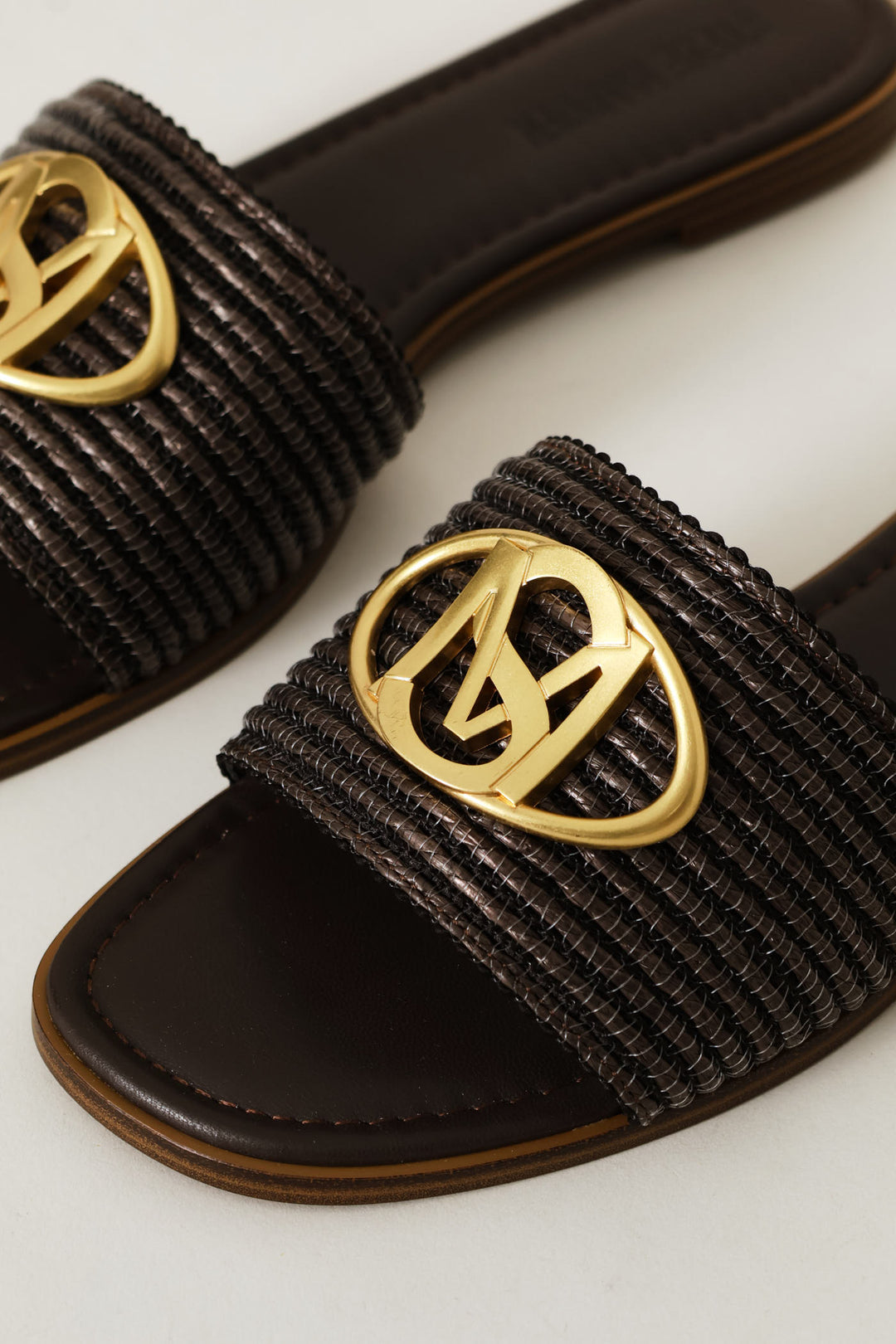 Logo Knit Sandal - Brown